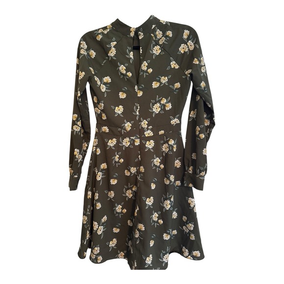 Banana Republic Women's Fall Floral Dress Cottage Core Size 0 Long Sleeve - Picture 2 of 3